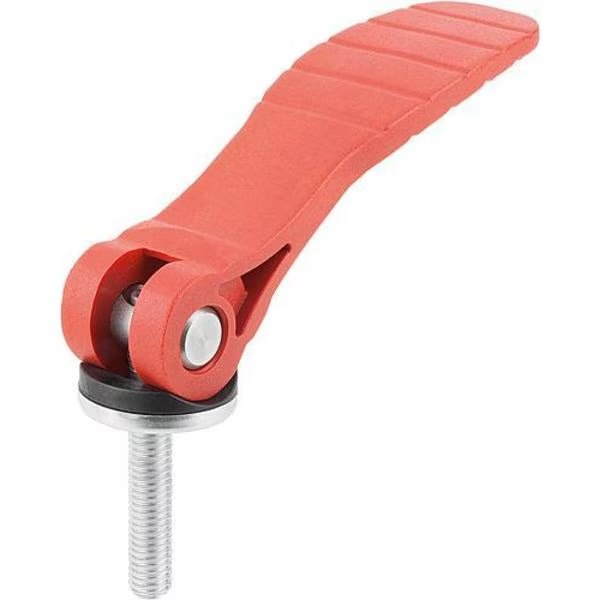 Cam Lever with plastic handle ext. thread, steel or stainless, metric, Kipp, Mfr#: K0648.25218408X40